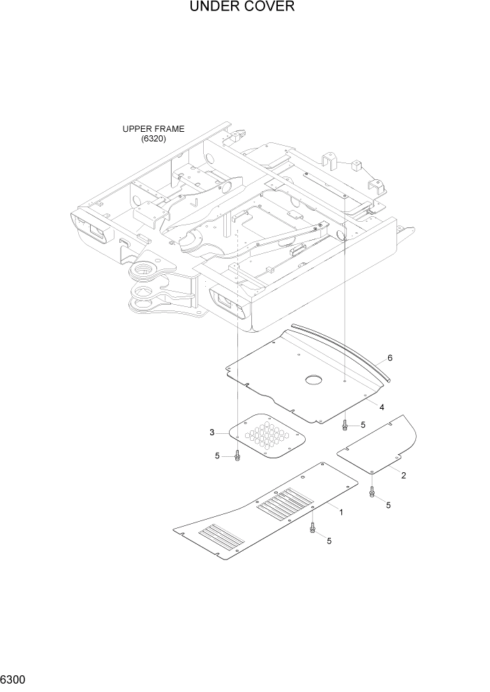 Схема запчастей Hyundai R55W7A - PAGE 6300 UNDER COVER СТРУКТУРА