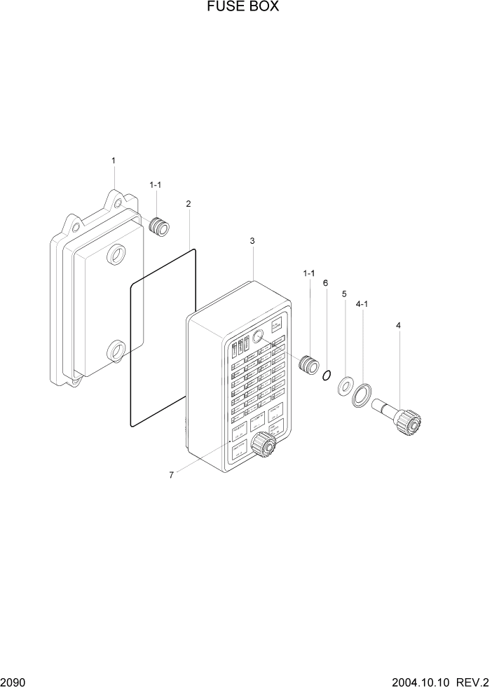 Схема запчастей Hyundai R140W7 - PAGE 2090 FUSE BOX ЭЛЕКТРИЧЕСКАЯ СИСТЕМА