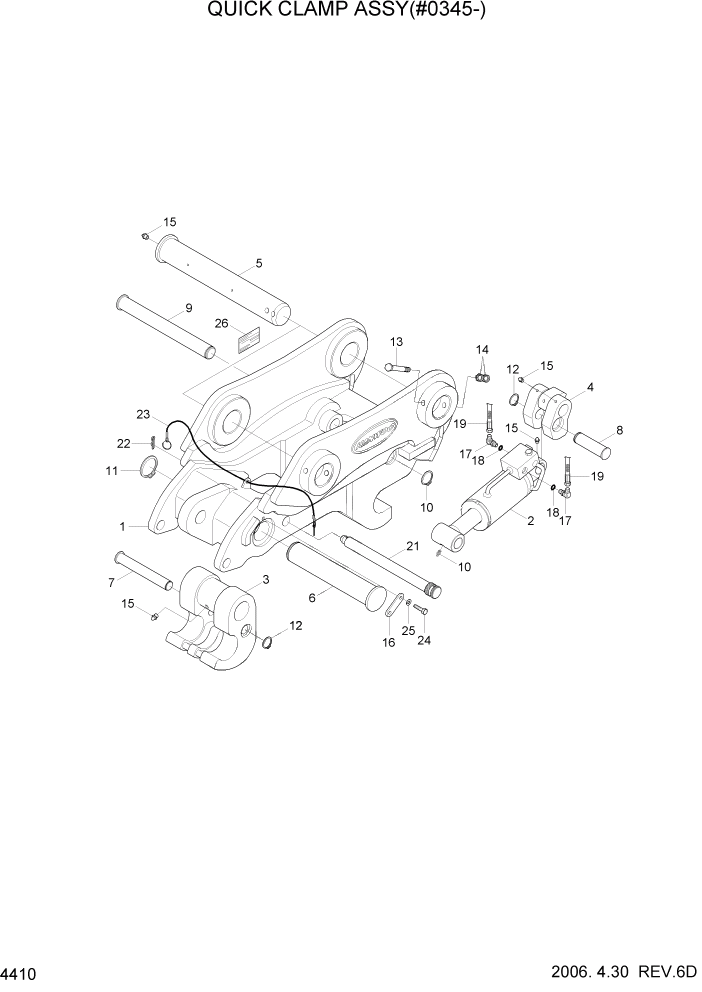 Схема запчастей Hyundai R140W7 - PAGE 4410 QUICK CLAMP ASSY(#0345-) ГИДРАВЛИЧЕСКИЕ КОМПОНЕНТЫ