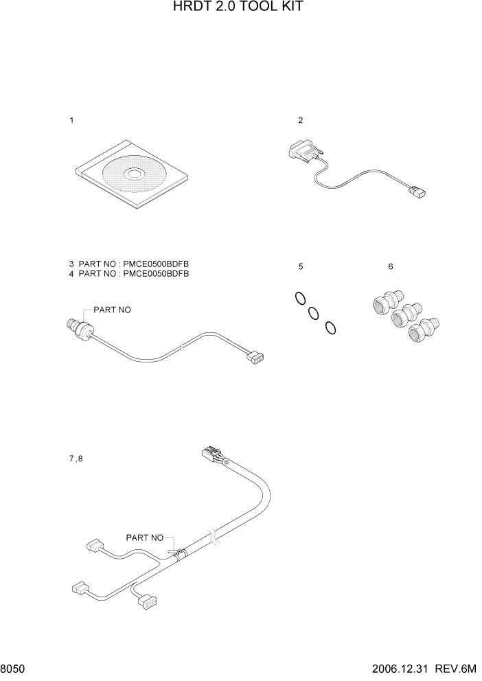 Схема запчастей Hyundai R140W7 - PAGE 8050 HRDT 2.0 TOOL KIT ДРУГИЕ ЧАСТИ