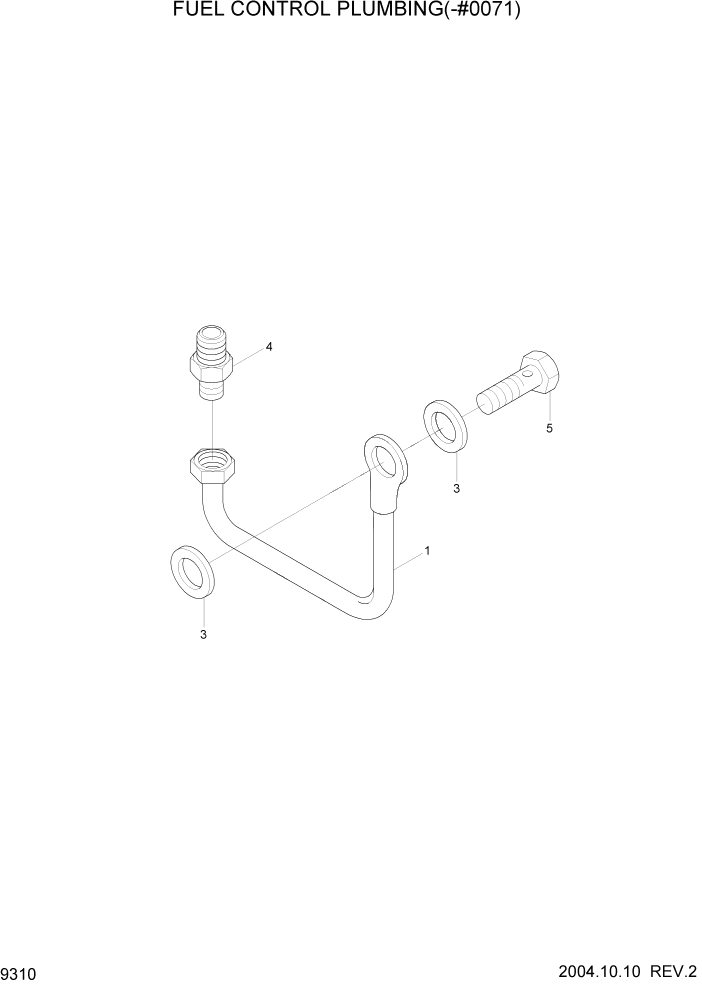 Схема запчастей Hyundai R140W7 - PAGE 9310 FUEL CONTROL PLUMBING(-#0071) ДВИГАТЕЛЬ БАЗА