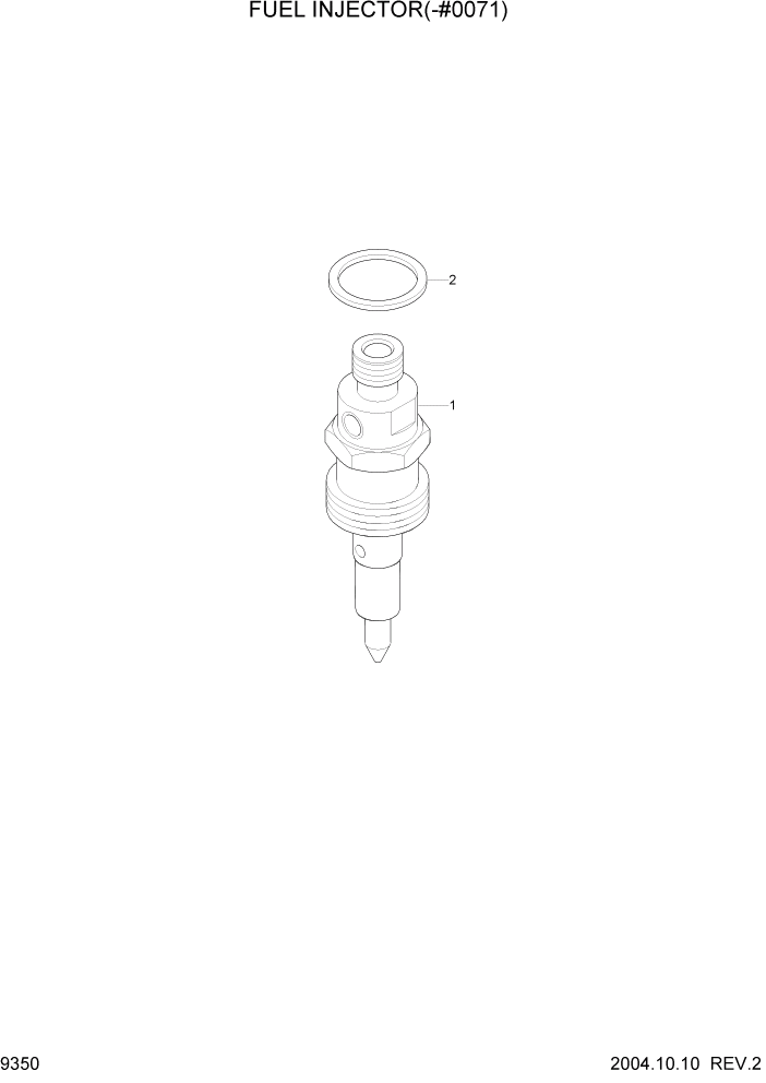 Схема запчастей Hyundai R140W7 - PAGE 9350 FUEL INJECTOR(-#0071) ДВИГАТЕЛЬ БАЗА