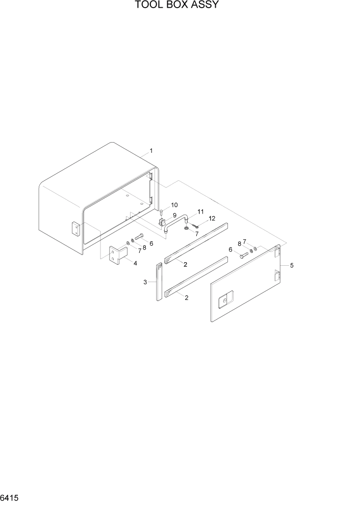 Схема запчастей Hyundai R140W7A - PAGE 6415 TOOL BOX ASSY СТРУКТУРА