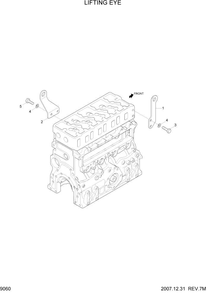 Схема запчастей Hyundai R140W7A - PAGE 9060 LIFTING EYE ДВИГАТЕЛЬ БАЗА