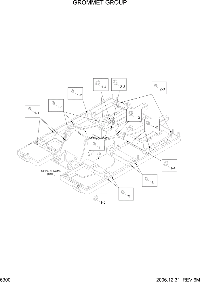 Схема запчастей Hyundai R170W7 - PAGE 6300 GROMMET GROUP СТРУКТУРА