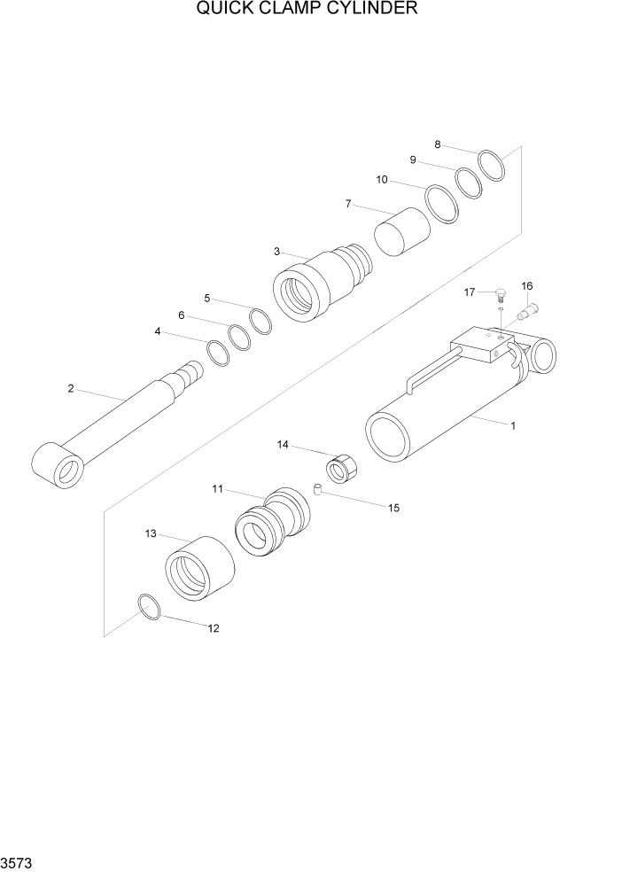 Схема запчастей Hyundai R170W7A - PAGE 3573 QUICK CLAMP CYLINDER ГИДРАВЛИЧЕСКАЯ СИСТЕМА