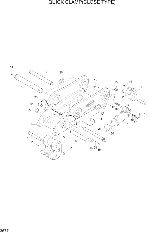 Схема запчастей Hyundai R170W7A - PAGE 3577 QUICK CLAMP(CLOSE TYPE) ГИДРАВЛИЧЕСКАЯ СИСТЕМА