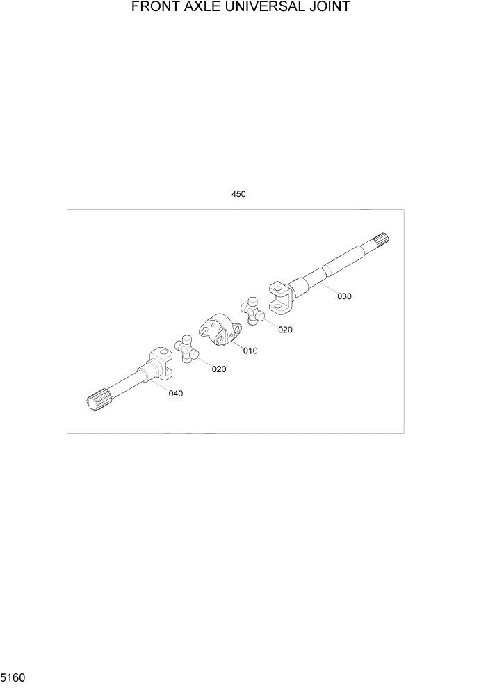 Схема запчастей Hyundai R170W7A - PAGE 5160 FRONT AXLE UNIVERSAL JOINT ТРАНСМИССИЯ