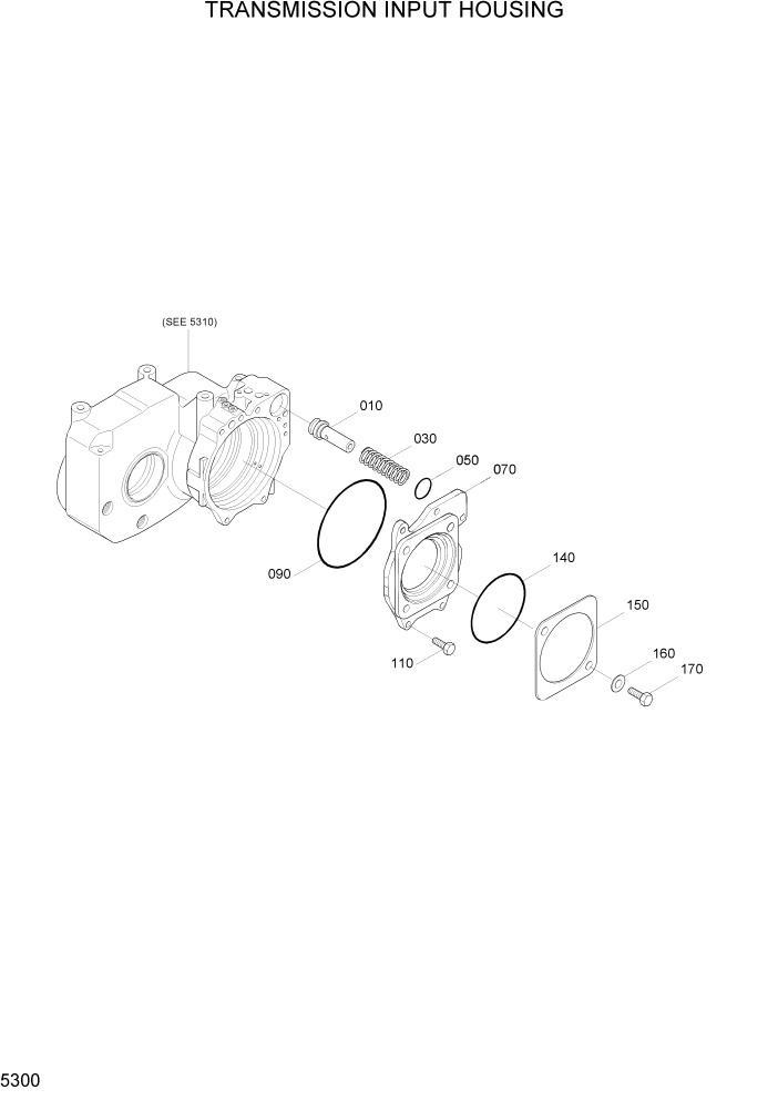 Схема запчастей Hyundai R170W7A - PAGE 5300 TRANSMISSION INPUT HOUSING ТРАНСМИССИЯ