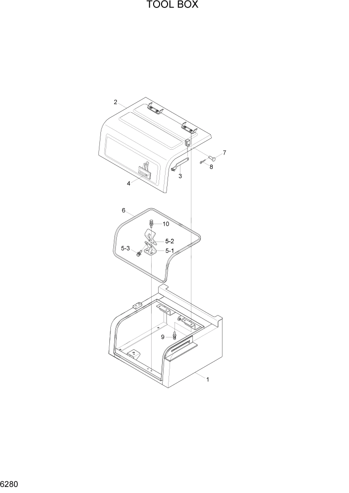 Схема запчастей Hyundai R170W7A - PAGE 6280 TOOL BOX СТРУКТУРА