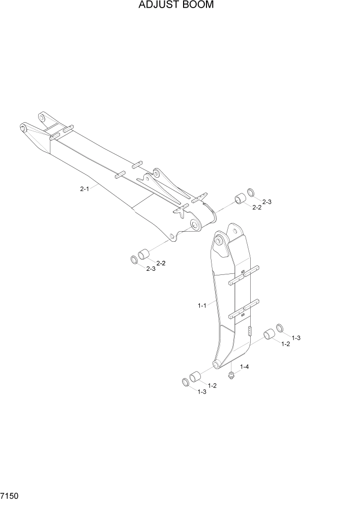 Схема запчастей Hyundai R170W7A - PAGE 7150 ADJUST BOOM РАБОЧЕЕ ОБОРУДОВАНИЕ