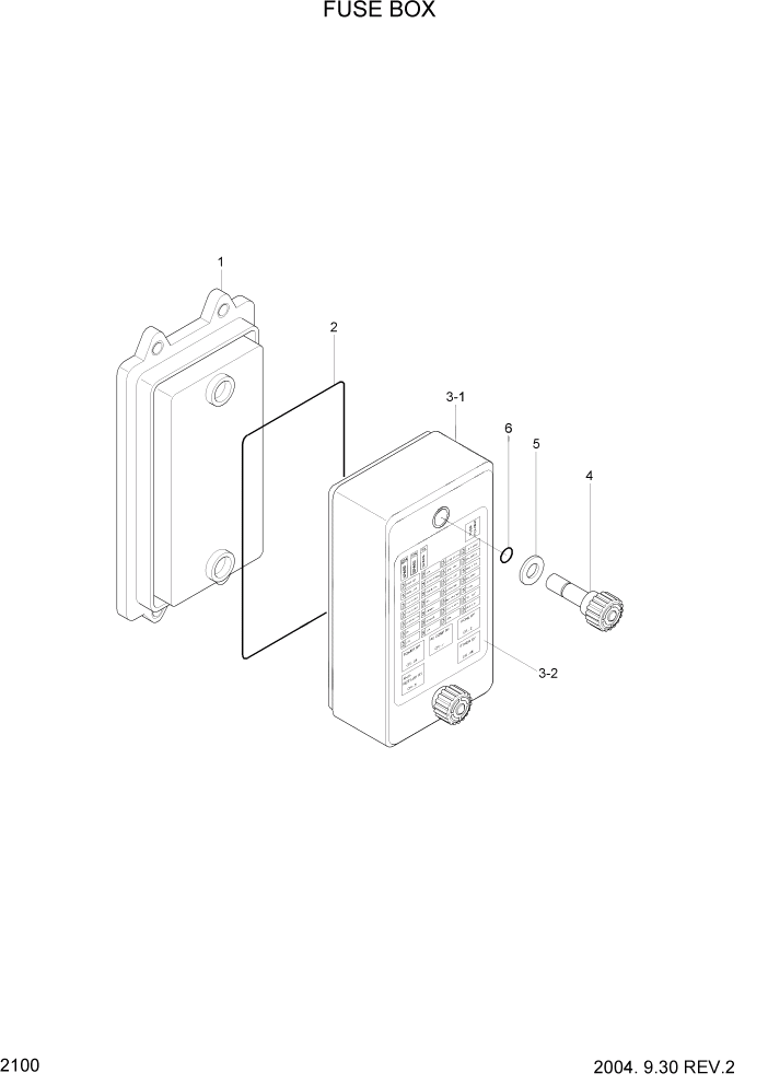 Схема запчастей Hyundai R200W7 - PAGE 2100 FUSE BOX ЭЛЕКТРИЧЕСКАЯ СИСТЕМА