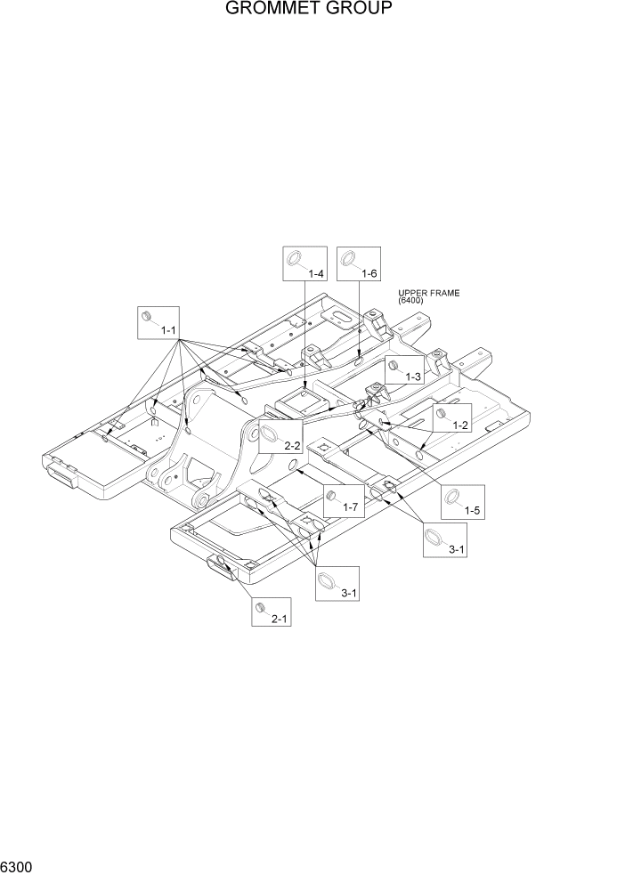 Схема запчастей Hyundai R200W7 - PAGE 6300 GROMMET GROUP СТРУКТУРА