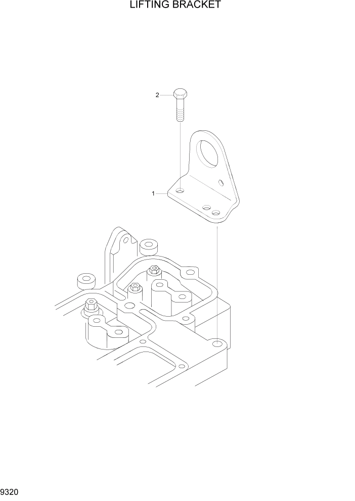 Схема запчастей Hyundai R200W7 - PAGE 9320 LIFTING BRACKET ДВИГАТЕЛЬ БАЗА