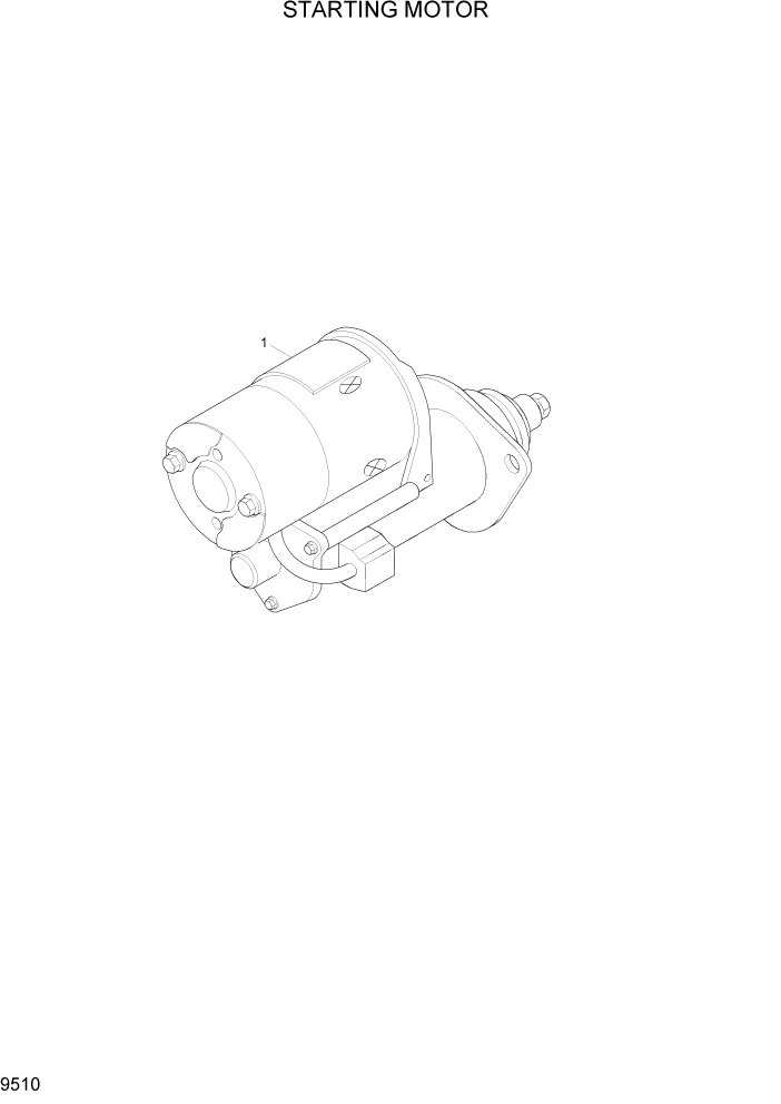 Схема запчастей Hyundai R200W7 - PAGE 9510 STARTING MOTOR ДВИГАТЕЛЬ БАЗА