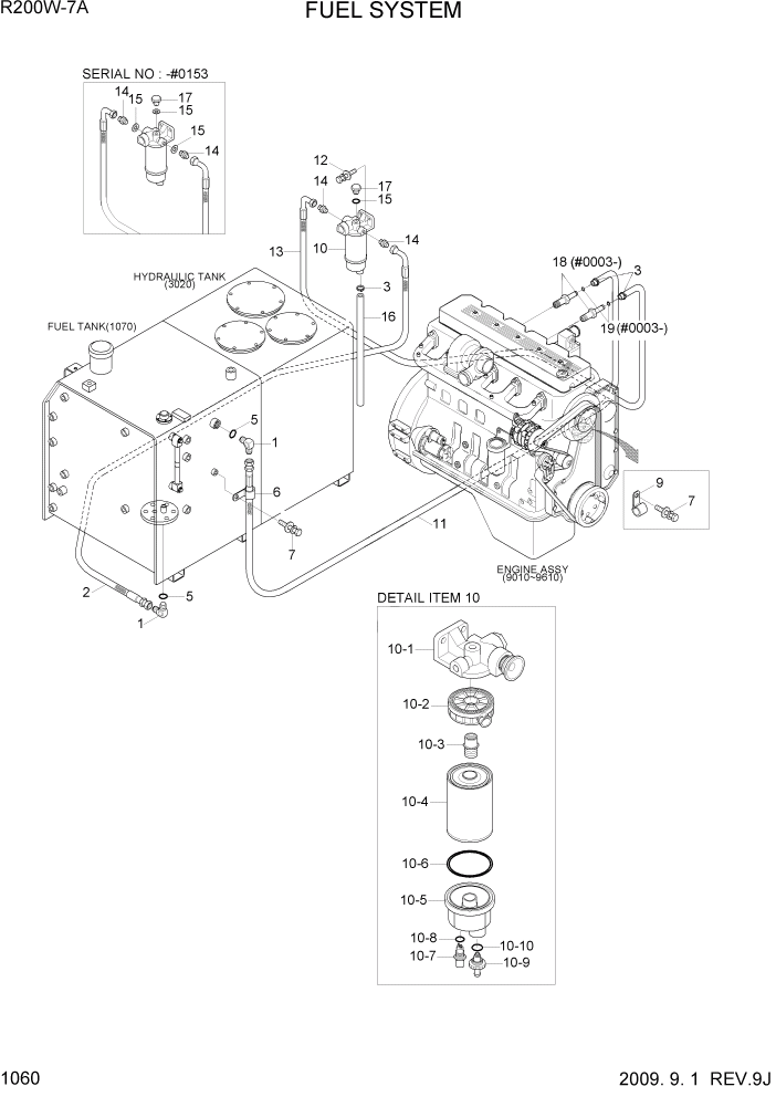 Схема запчастей Hyundai R200W7A - PAGE 1060 FUEL SYSTEM СИСТЕМА ДВИГАТЕЛЯ