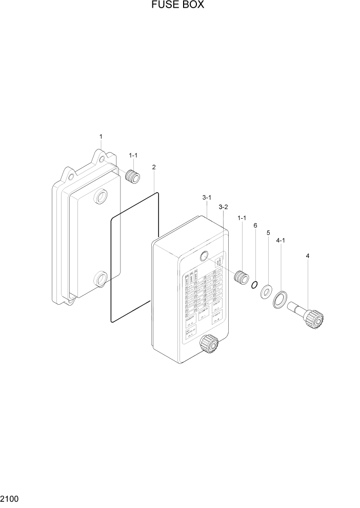 Схема запчастей Hyundai R200W7A - PAGE 2100 FUSE BOX ЭЛЕКТРИЧЕСКАЯ СИСТЕМА