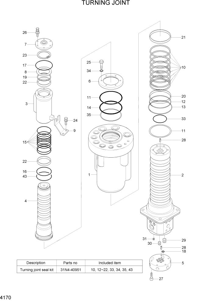 Схема запчастей Hyundai R200W7A - PAGE 4170 TURNING JOINT ГИДРАВЛИЧЕСКИЕ КОМПОНЕНТЫ