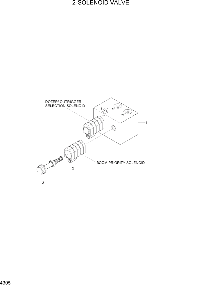 Схема запчастей Hyundai R200W7A - PAGE 4305 2-SOLENOID VALVE ГИДРАВЛИЧЕСКИЕ КОМПОНЕНТЫ