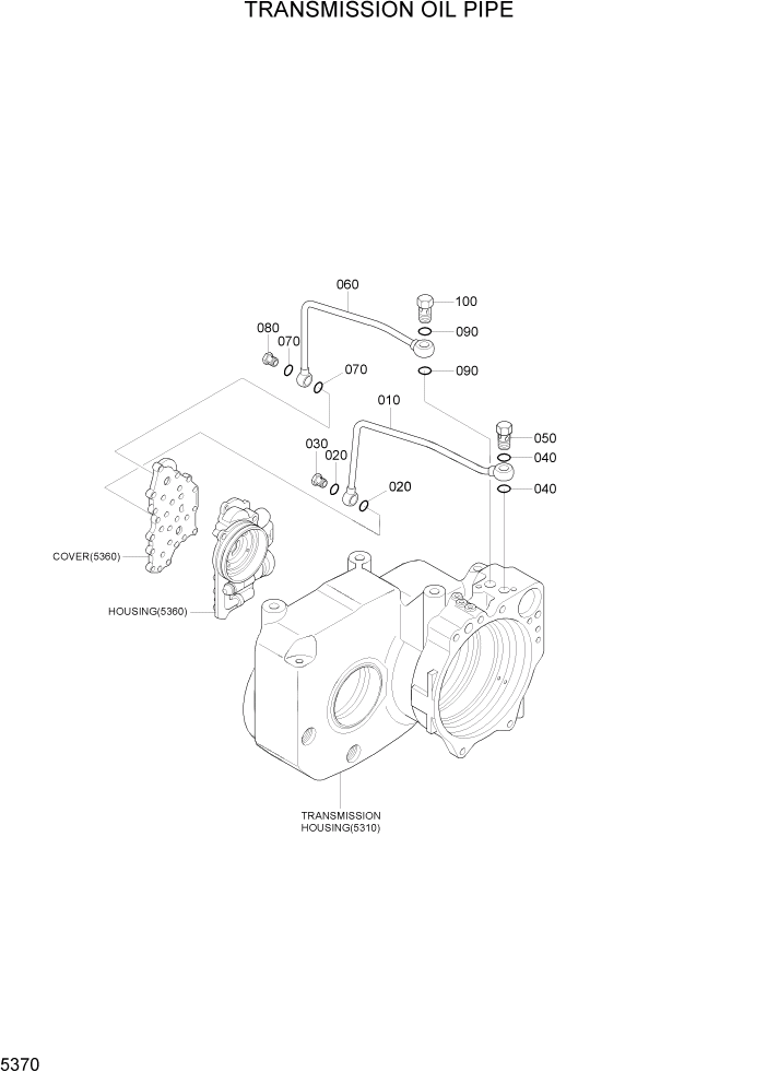 Схема запчастей Hyundai R200W7A - PAGE 5370 TRANSMISSION OIL PIPE ТРАНСМИССИЯ