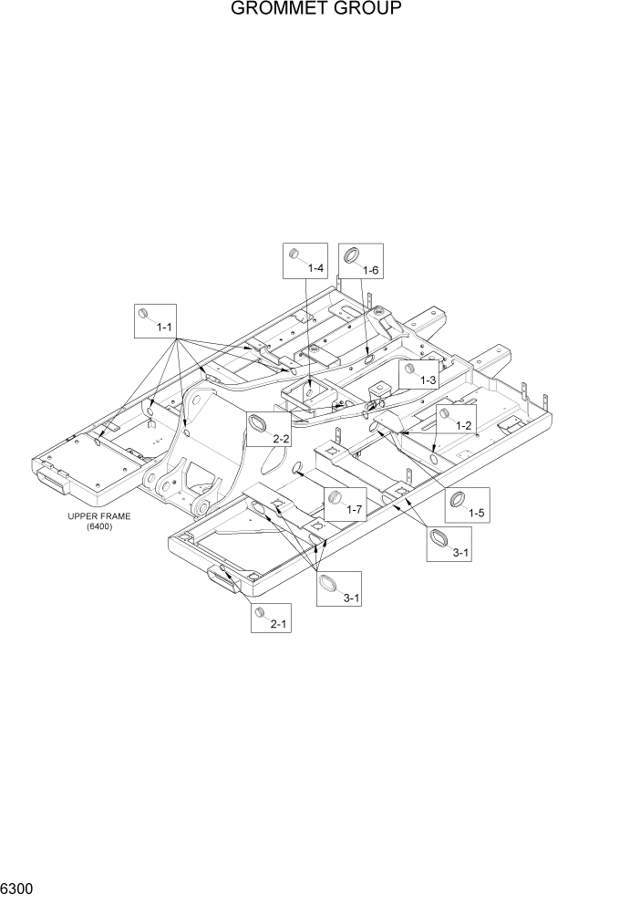 Схема запчастей Hyundai R200W7A - PAGE 6300 GROMMET GROUP СТРУКТУРА