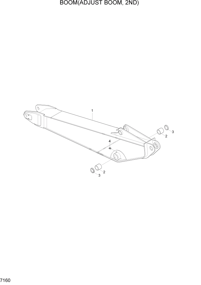 Схема запчастей Hyundai R200W7A - PAGE 7160 BOOM(ADJUST BOOM, 2ND) РАБОЧЕЕ ОБОРУДОВАНИЕ