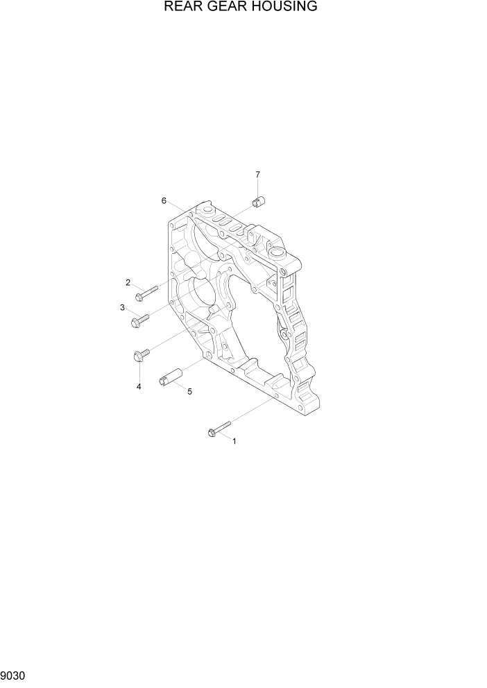 Схема запчастей Hyundai R200W7A - PAGE 9030 REAR GEAR HOUSING ДВИГАТЕЛЬ БАЗА