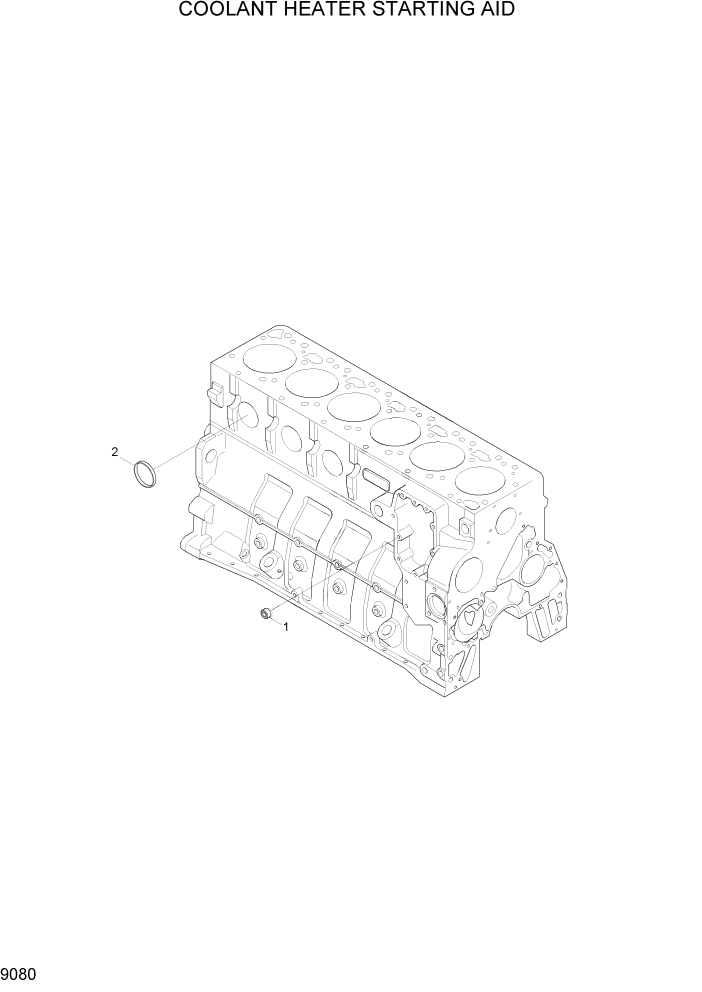 Схема запчастей Hyundai R200W7A - PAGE 9080 COOLANT HEATER STARTING AID ДВИГАТЕЛЬ БАЗА