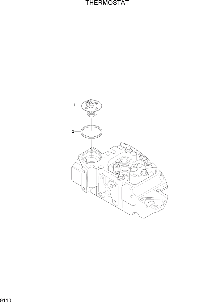 Схема запчастей Hyundai R200W7A - PAGE 9110 THERMOSTAT ДВИГАТЕЛЬ БАЗА