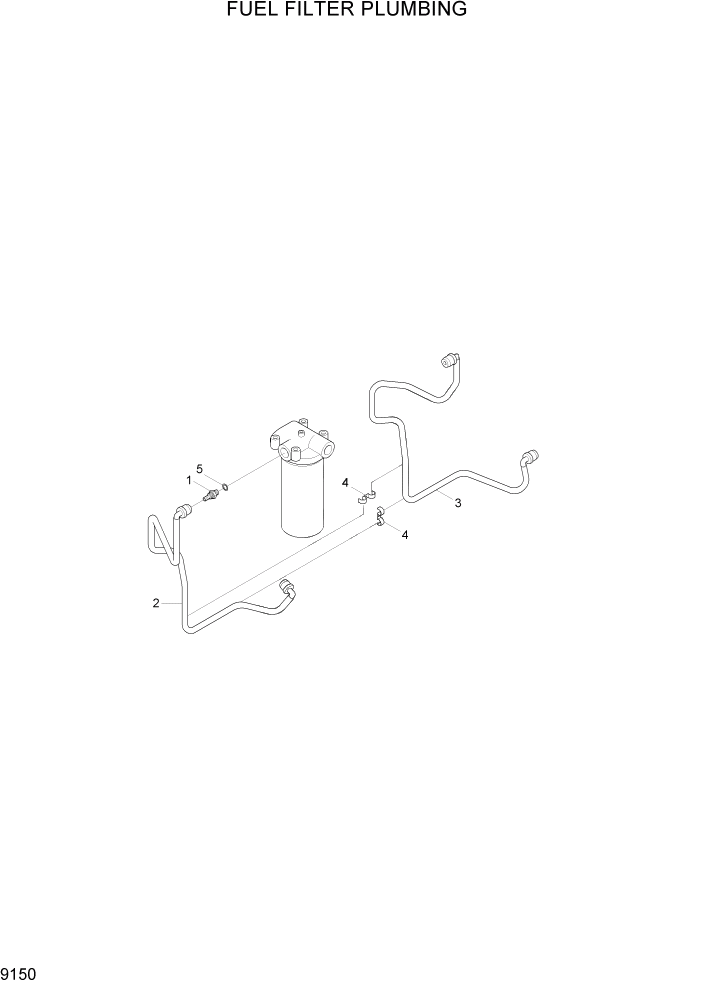 Схема запчастей Hyundai R200W7A - PAGE 9150 FUEL FILTER PLUMBING ДВИГАТЕЛЬ БАЗА