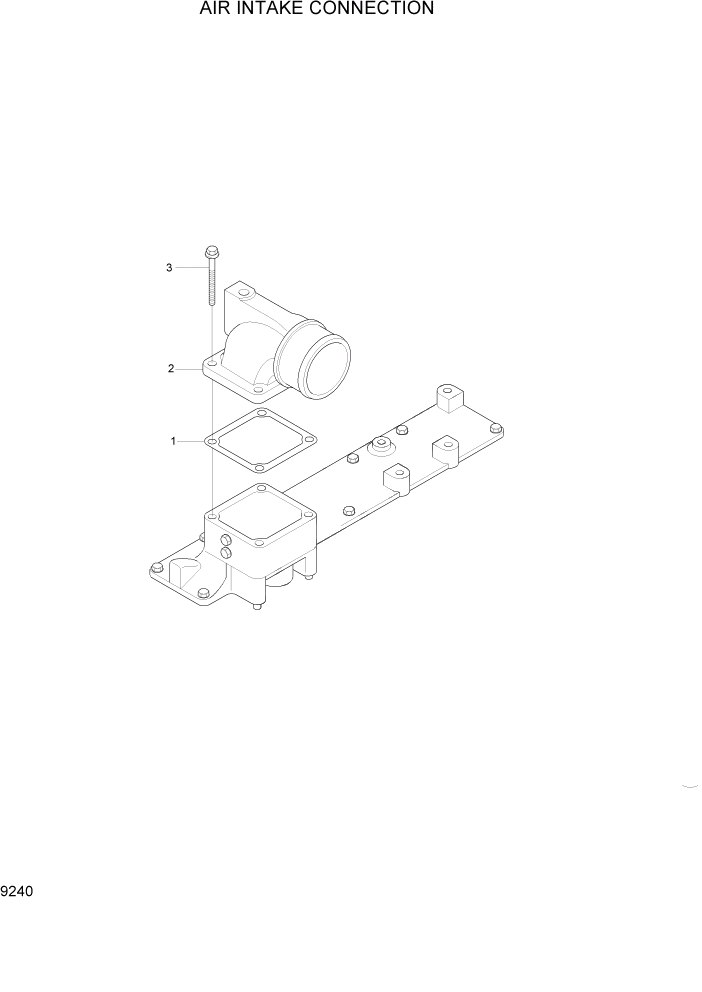 Схема запчастей Hyundai R200W7A - PAGE 9240 AIR INTAKE CONNECTION ДВИГАТЕЛЬ БАЗА