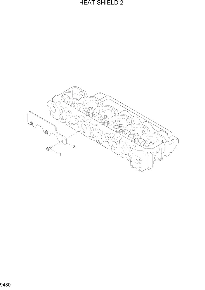 Схема запчастей Hyundai R200W7A - PAGE 9480 HEAT SHIELD 2 ДВИГАТЕЛЬ БАЗА