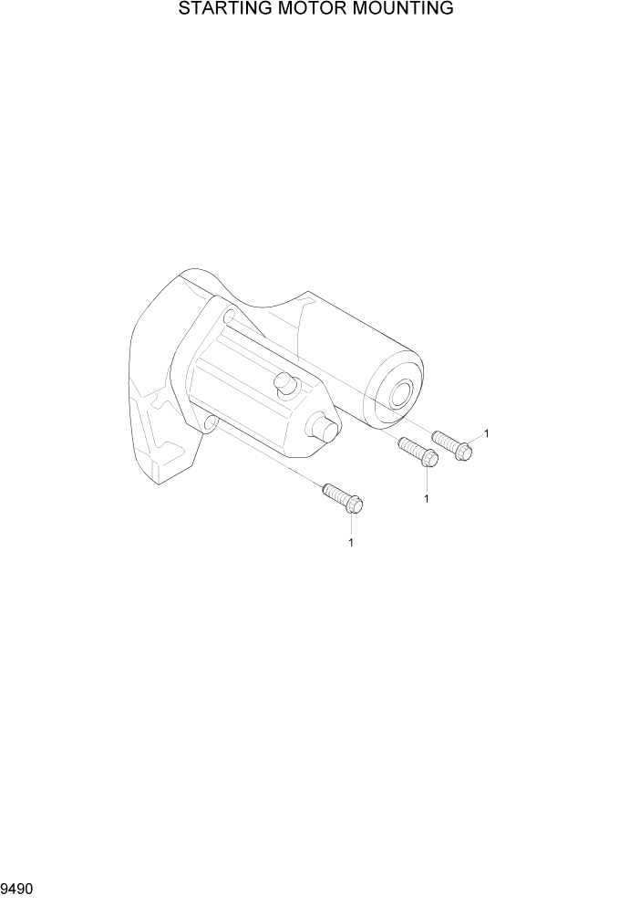 Схема запчастей Hyundai R200W7A - PAGE 9490 STARTING MOTOR MOUNTING ДВИГАТЕЛЬ БАЗА