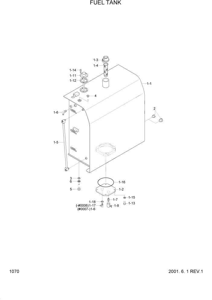 Схема запчастей Hyundai R95W3 - PAGE 1070 FUEL TANK ДВИГАТЕЛЬ