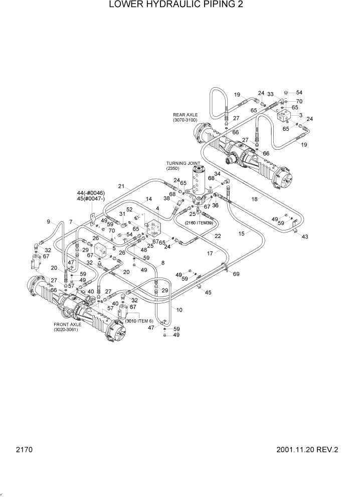 Схема запчастей Hyundai R95W3 - PAGE 2170 LOWER HYDRAULIC PIPING 2 ГИДРАВЛИЧЕСКАЯ СИСТЕМА