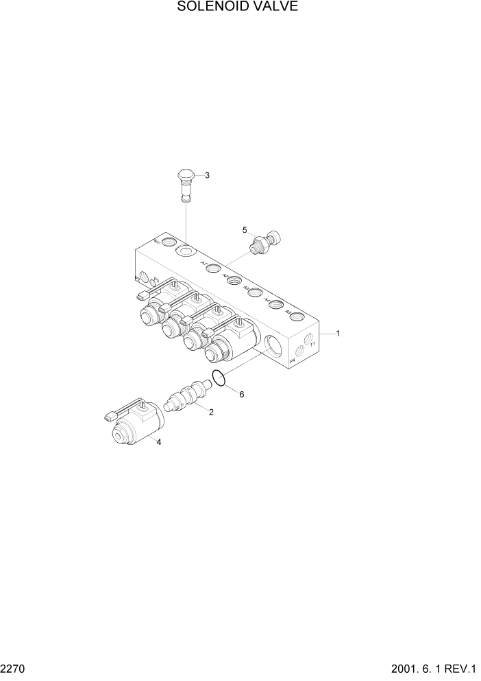 Схема запчастей Hyundai R95W3 - PAGE 2270 SOLENOID VALVE ГИДРАВЛИЧЕСКАЯ СИСТЕМА