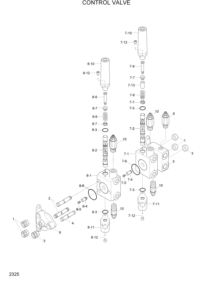 Схема запчастей Hyundai R95W3 - PAGE 2325 CONTROL VALVE ГИДРАВЛИЧЕСКАЯ СИСТЕМА