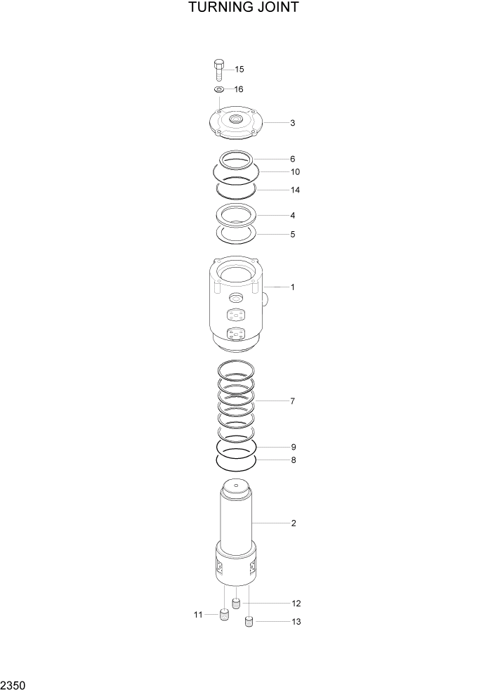 Схема запчастей Hyundai R95W3 - PAGE 2350 TURNING JOINT ГИДРАВЛИЧЕСКАЯ СИСТЕМА