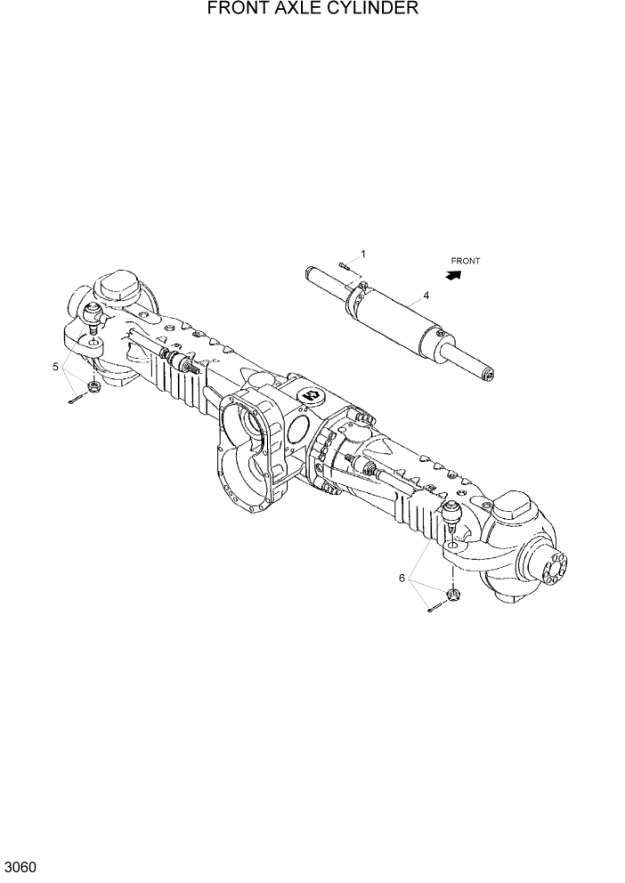 Схема запчастей Hyundai R95W3 - PAGE 3060 FRONT AXLE CYLINDER ТРАНСМИССИЯ