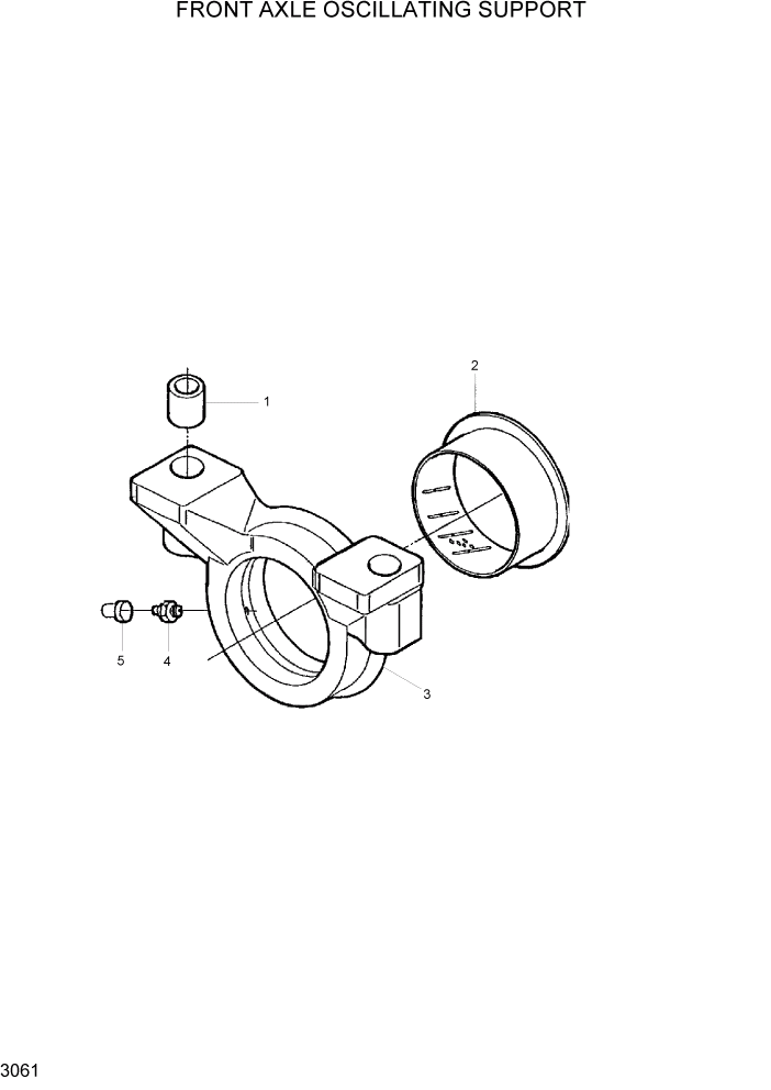 Схема запчастей Hyundai R95W3 - PAGE 3061 FRONT AXLE OSCILLATING SUPPORT ТРАНСМИССИЯ