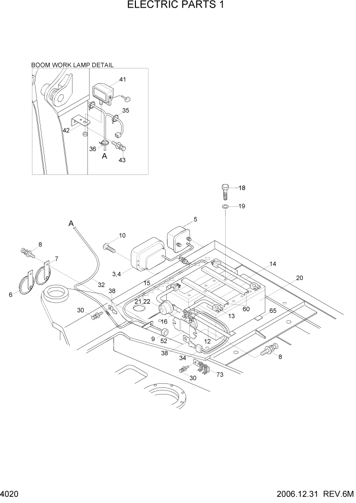 Схема запчастей Hyundai R95W3 - PAGE 4020 ELECTRIC PARTS 1 ЭЛЕКТРИЧЕСКАЯ СИСТЕМА