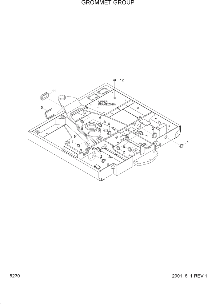 Схема запчастей Hyundai R95W3 - PAGE 5230 GROMMET GROUP ВЕРХНЯЯ ЧАСТЬ