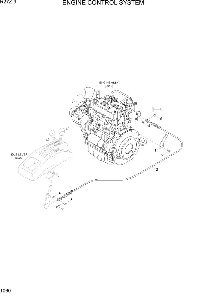 Схема запчастей Hyundai R27Z-9 - PAGE 1060 ENGINE CONTROL SYSTEM СИСТЕМА ДВИГАТЕЛЯ