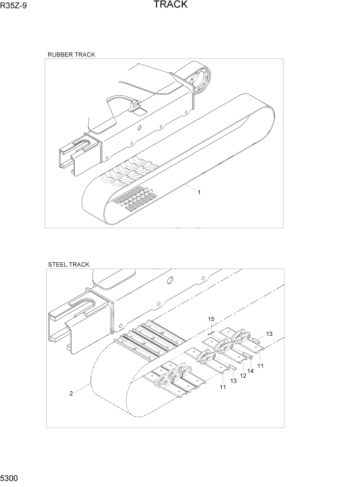 Схема запчастей Hyundai R35Z9 - PAGE 5300 TRACK ХОДОВАЯ ЧАСТЬ