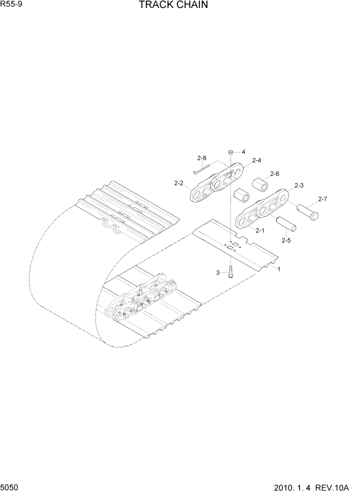 Схема запчастей Hyundai R55-9 - PAGE 5050 TRACK CHAIN ХОДОВАЯ ЧАСТЬ