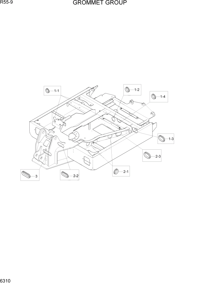 Схема запчастей Hyundai R55-9 - PAGE 6310 GROMMET GROUP СТРУКТУРА