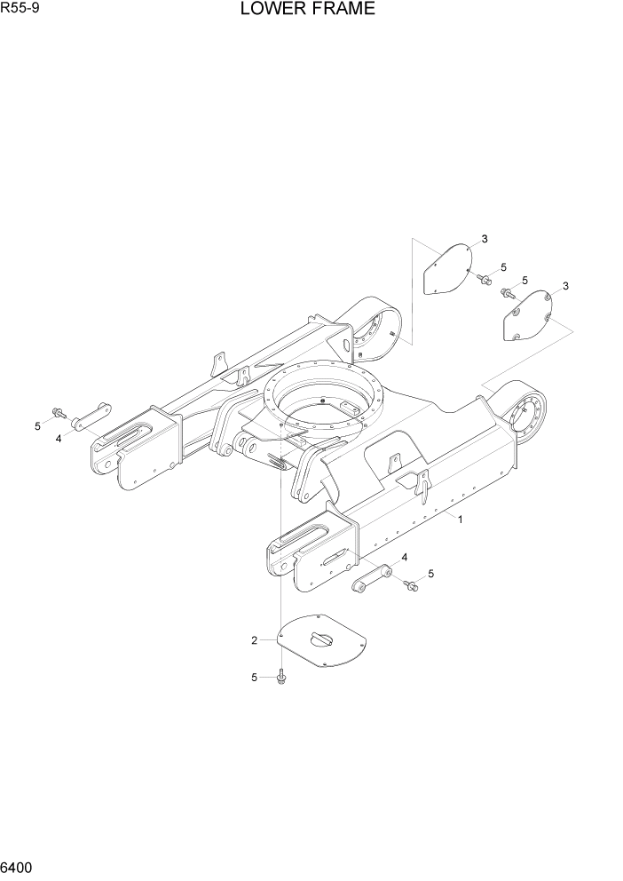 Схема запчастей Hyundai R55-9 - PAGE 6400 LOWER FRAME СТРУКТУРА