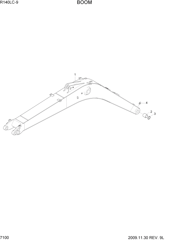 Схема запчастей Hyundai R140LC9 - PAGE 7100 BOOM РАБОЧЕЕ ОБОРУДОВАНИЕ