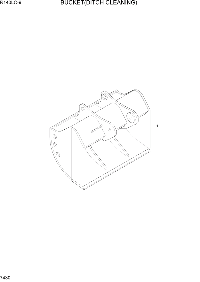 Схема запчастей Hyundai R140LC9 - PAGE 7430 BUCKET(DITCH CLEANING) РАБОЧЕЕ ОБОРУДОВАНИЕ