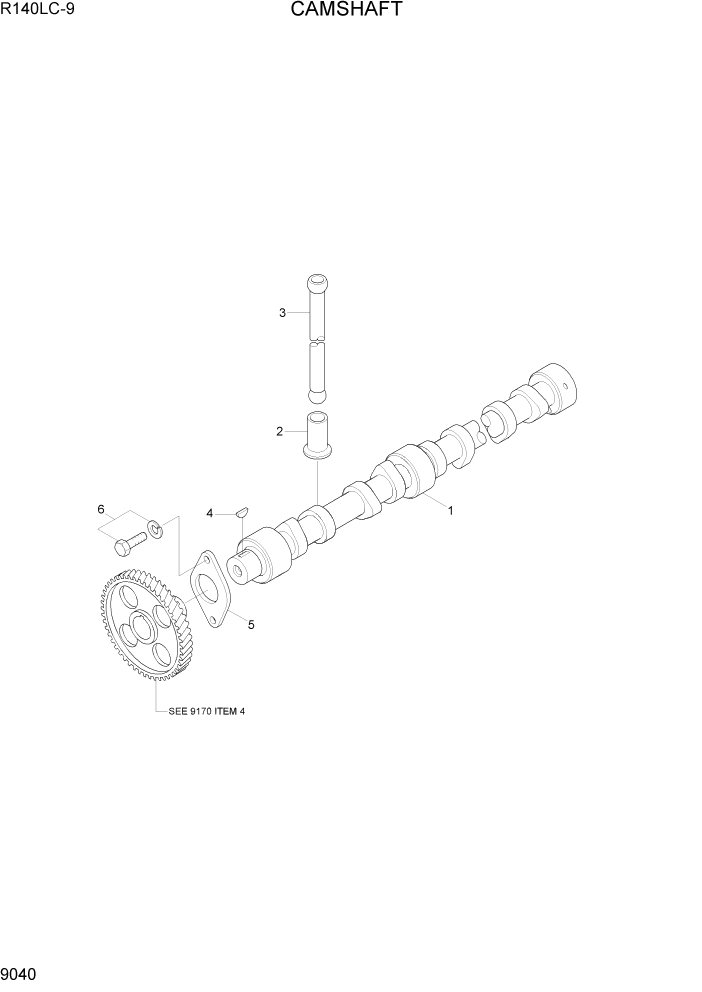 Схема запчастей Hyundai R140LC9 - PAGE 9040 CAMSHAFT ДВИГАТЕЛЬ БАЗА